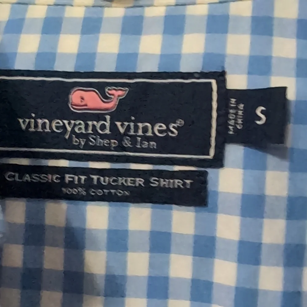 Vineyard Vines USA Flag Blue Check Tucker Shirt. Size Small - Picture 6 of 14